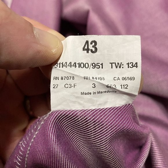 Casa Moda Shirt Men's 43 Purple Striped Cotton Long Sleeve Collared Button-Up - Picture 8 of 10